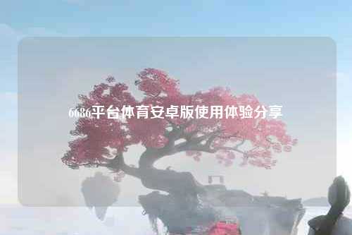 6686平台体育安卓版使用体验分享
