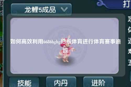如何高效利用6686hghg旧版体育进行体育赛事追踪